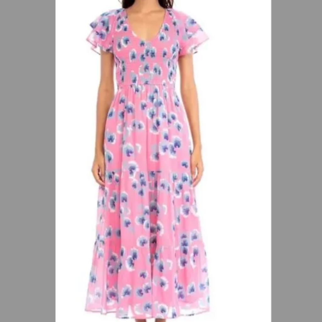 Nwt Banjanan Animal Print Midi Dress Aurora (Xs)